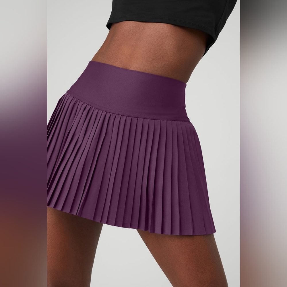 Alo Grand Slam Tennis Skirt Dark Plum